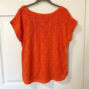 Maeve by Anthropologie Orange Karina Top